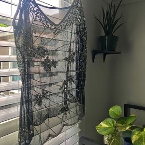 ALT SHEER BEDAZZLED BLACK TOP